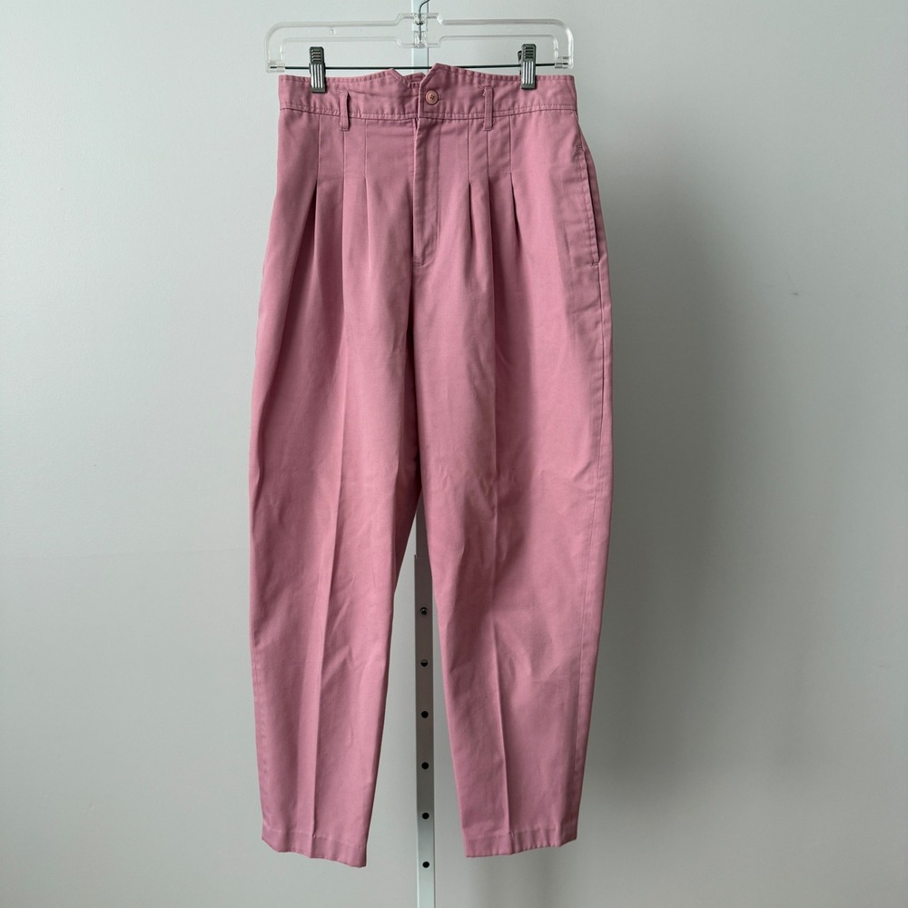 P.S. Sport sz 10 Vintage High Waisted Pleated Tapered Leg Pants Mauve Pink‎ 80s